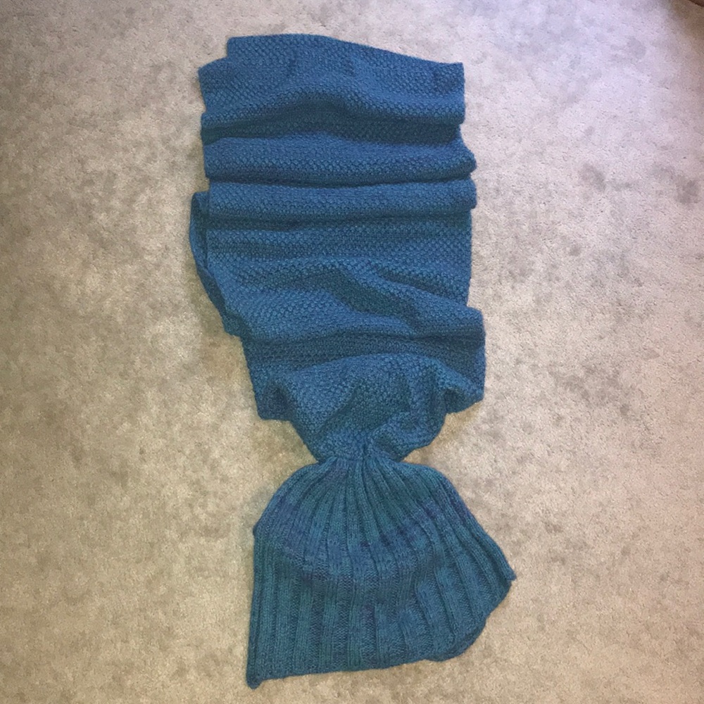 Blue mermaid blanket! Approximately 5 ft long